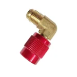 R410 To R22 Refrigerant Conversion Adapter 90-degree Elbow Fitting Brass HVAC Service Connector for Air Conditioner & Freezer Charging - Image 2