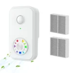 Negative Ion Air Purifier With Built-In Fan And 2 HEPA Filters For Indoor Bathroom Odor Removal