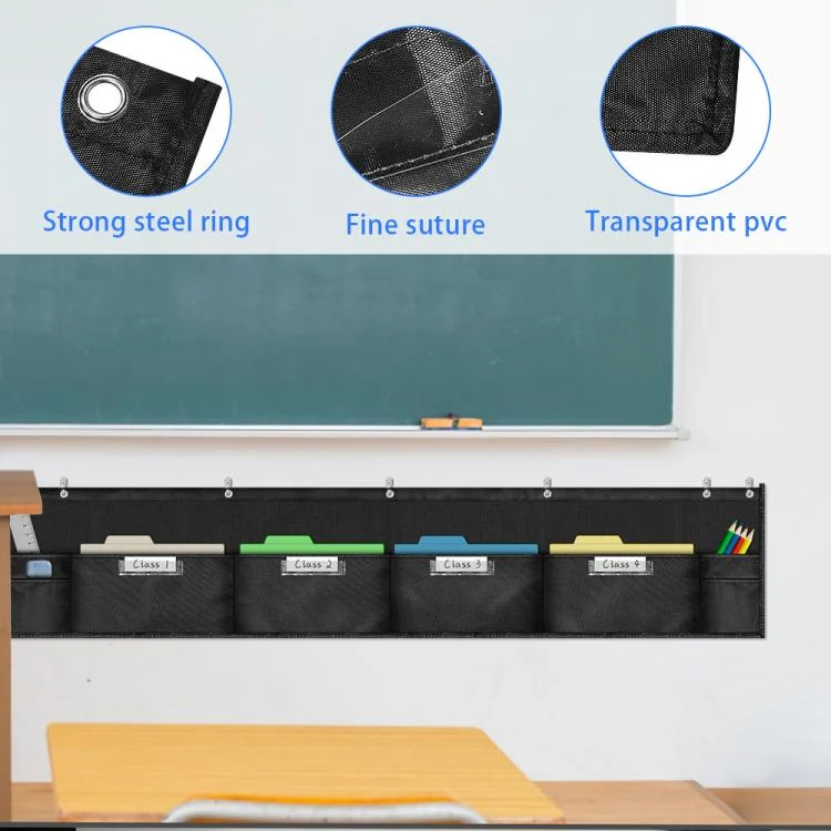 TBD06061740_B2.webp 4 Grids File Storage Hanging Bag Horizontal Wall Mount For Under Classroom Whiteboard - Image 3