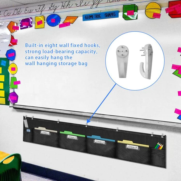 TBD06061740_B3.webp 4 Grids File Storage Hanging Bag Horizontal Wall Mount For Under Classroom Whiteboard - Image 4