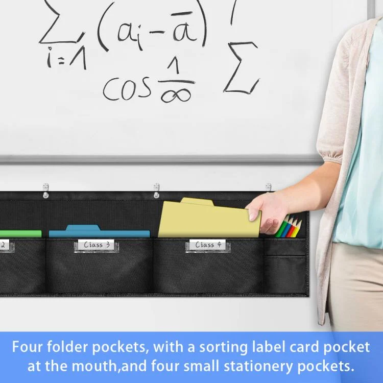 TBD06061740_B4.webp 4 Grids File Storage Hanging Bag Horizontal Wall Mount For Under Classroom Whiteboard - Image 5