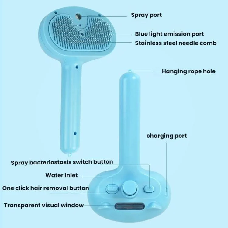 TBD06061743_B2.webp Pet Blue Light Antibacterial Spray Massage Knot Comb - Image 3