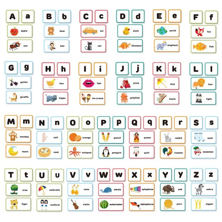 Children Early Education Letter Cards Phonics Word Cards Word Flash Cards Teaching Aids