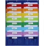 Book Magazine Storage Hanging Bag Wall Mounted File Storage Pouch Rainbow Hanging Bag - Image 2