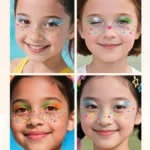 6-in-1 Rainbow Glitter Freckle Face Stickers Kit Multi-Design Temporary Tattoos for Parties, Festive Makeup - Image 5