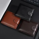 Baellerry D3065 Men Three Fold Short Style Zipper Wallet Snap Closure Multi Card Slot Billfold - Image 2