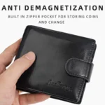 Baellerry D3065 Men Three Fold Short Style Zipper Wallet Snap Closure Multi Card Slot Billfold - Image 6