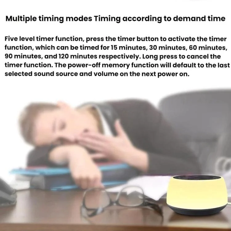 TBD06061970_B7.webp White Noise Sleep Instrument Player Speaker Bedroom Night Light - Image 8