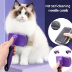 Pet Deshedding Brush for Cats & Dogs 1-Click Release Hair Remover Tool Grooming Brush - Image 2