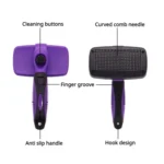 Pet Deshedding Brush for Cats & Dogs 1-Click Release Hair Remover Tool Grooming Brush - Image 5