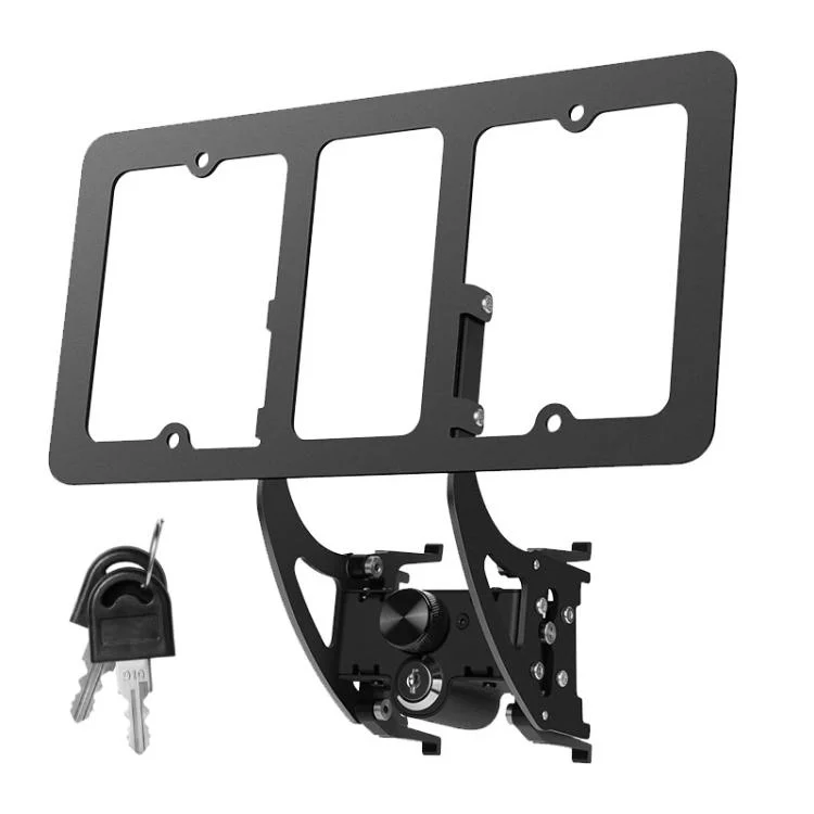 TBD0606213901A.webp For Tesla Model 3/Y American Standard Anti-Theft Vertical License Plate Frame With Lock - Image 1