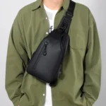 Men Anti-theft Chest Bag Water-Resistant Outdoor Sling Backpack with USB Charging Port - Image 2