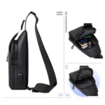 Men Anti-theft Chest Bag Water-Resistant Outdoor Sling Backpack with USB Charging Port - Image 3