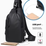 Men Anti-theft Chest Bag Water-Resistant Outdoor Sling Backpack with USB Charging Port - Image 4