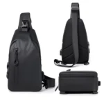 Men Anti-theft Chest Bag Water-Resistant Outdoor Sling Backpack with USB Charging Port - Image 9