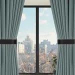 Wall-Mounted U-Shaped Metal Curtain Storage Hook with Cylindrical Paper Towel Holder - Image 5