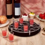 25-hole Wine Glass Tray Stand With Center Bottle Slot - Image 5