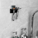 Self-Adhesive Acrylic Bathroom Wall Razor Storage Stand - Image 3