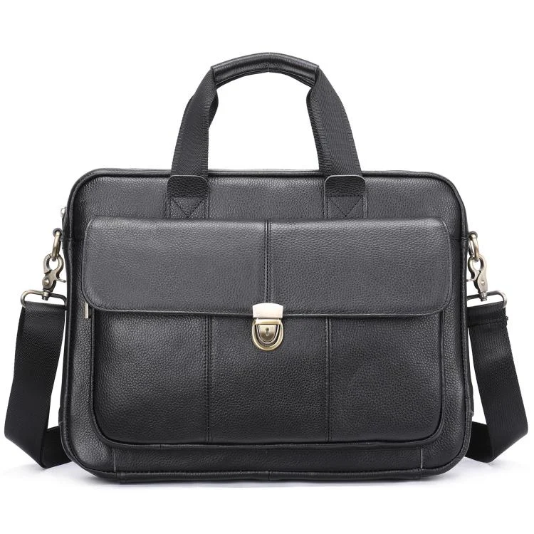 Men Briefcase Casual Retro Leather Handbag Large Capacity Business Laptop Bag