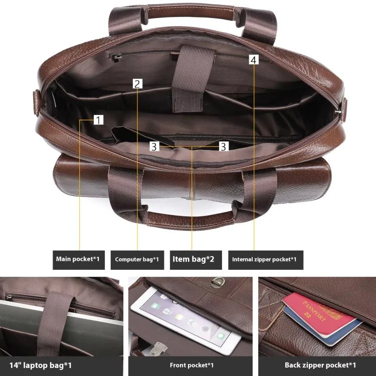 TBD06062232_B4.webp Men Briefcase Casual Retro Leather Handbag Large Capacity Business Laptop Bag - Image 5