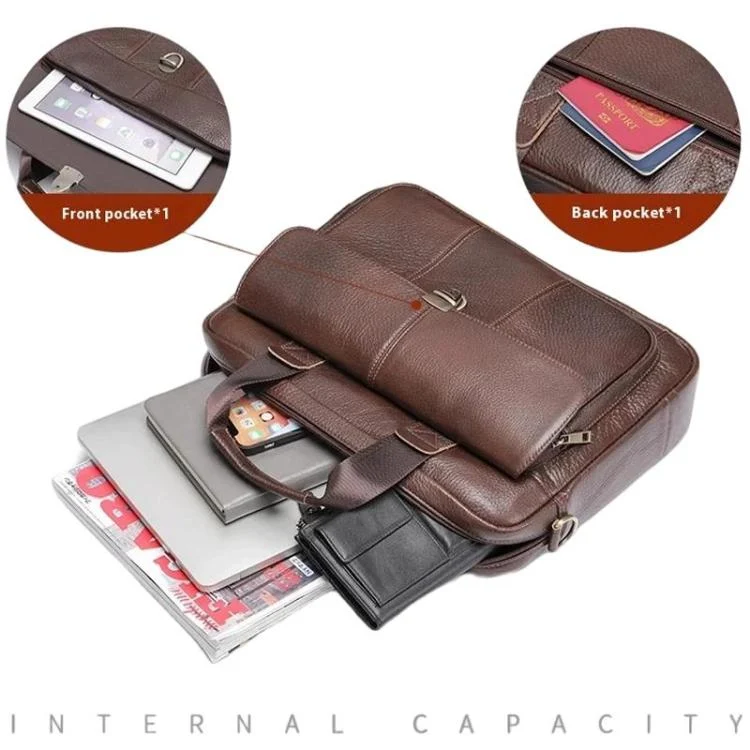 TBD06062232_B5.webp Men Briefcase Casual Retro Leather Handbag Large Capacity Business Laptop Bag - Image 6