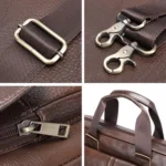 Men Briefcase Casual Retro Leather Handbag Large Capacity Business Laptop Bag - Image 8