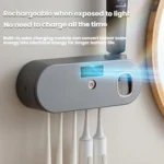 Wall-Mounted Smart UV Sterilization Multifunctional Toothbrush Holder - Image 9