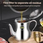 316 Stainless Steel Oil/Sauce Dispenser Leakproof Design, Detachable Filter, Easy-Pour Kitchen Bottle for Cooking Oil, Vinegar & Condiments - Image 3