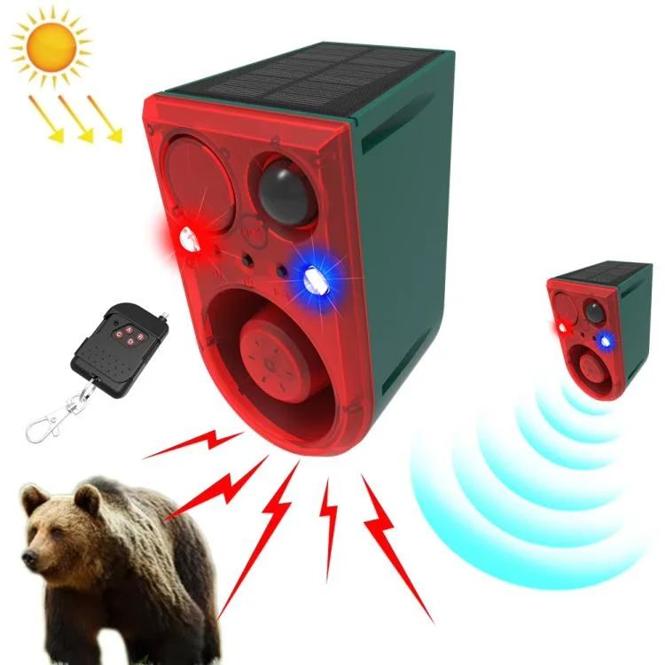 TBD0606227701A.webp N911J Solar Power Animal Repeller Motion-Activated Sound Light Alarm With Wireless Remote Controlled Voice Speaker - Image 1