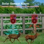 N911J Solar Power Animal Repeller Motion-Activated Sound Light Alarm With Wireless Remote Controlled Voice Speaker - Image 2