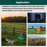 N911J Solar Power Animal Repeller Motion-Activated Sound Light Alarm With Wireless Remote Controlled Voice Speaker - Image 5