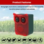 N912A Voice Solar Power Animal Repeller Human Motion Sensor Infrared Sound Light Alarm - Image 3