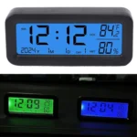 Car Solar-powered Clock With Luminous Light Thermometer Humidity Meter - Image 6
