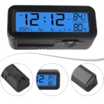 Car Solar-powered Clock With Luminous Light Thermometer Humidity Meter - Image 2