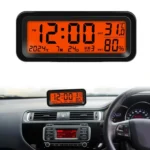 Car Solar-powered Clock With Luminous Light Thermometer Humidity Meter - Image 5