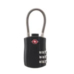 TSA Approved Luggage Lock 3-Digit Combination Lock With Plastic Body Anti-Theft Steel Cable For Suitcases Travel Bags