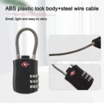 TSA Approved Luggage Lock 3-Digit Combination Lock With Plastic Body Anti-Theft Steel Cable For Suitcases Travel Bags - Image 4