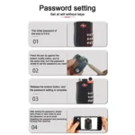 TSA Approved Luggage Lock 3-Digit Combination Lock With Plastic Body Anti-Theft Steel Cable For Suitcases Travel Bags - Image 7