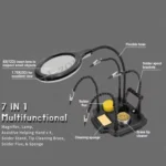 7 In 1 LED Magnifying Glass Repair Soldering Station Constant Temperature Soldering Iron Stand - Image 11
