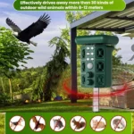 Outdoor Solar Ultrasonic Bird Rodent Repeller Courtyard Night Light - Image 2