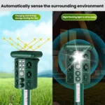 Outdoor Solar Ultrasonic Bird Rodent Repeller Courtyard Night Light - Image 3