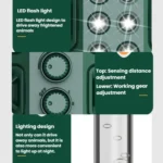 Outdoor Solar Ultrasonic Bird Rodent Repeller Courtyard Night Light - Image 8