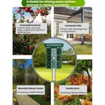 Outdoor Solar Ultrasonic Bird Rodent Repeller Courtyard Night Light - Image 9