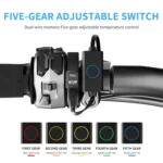 1pair Waterproof Heated Motorcycle Grips With Five-gear Adjustment - Image 4