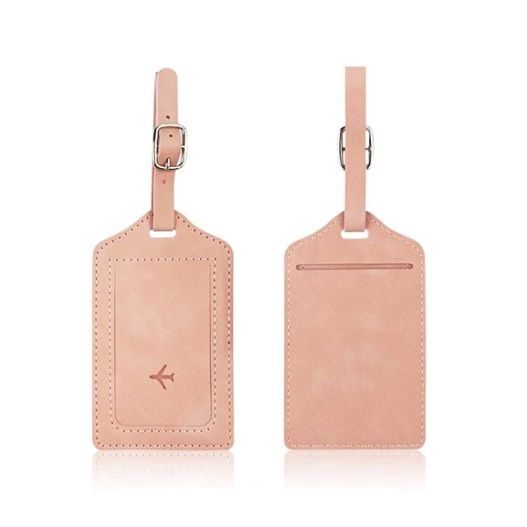 2pcs /Pack PU Leather Luggage Tag Holder & Boarding Pass Card Case for Travel
