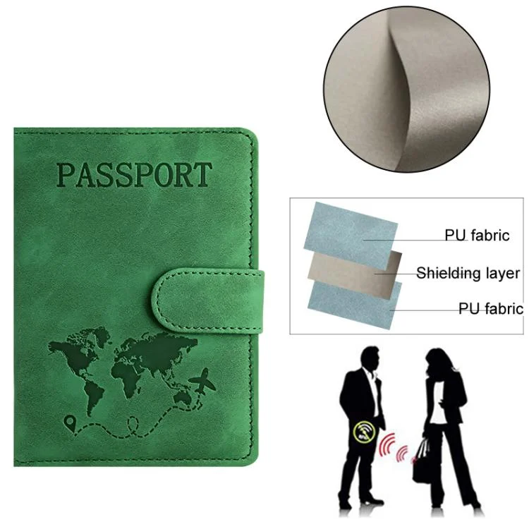 TBD06062486_B2.webp RFID Blocking Passport Holder PU Leather Travel Wallet with Magnetic Closure Multi-Card Slots & Cash Pocket - Image 3