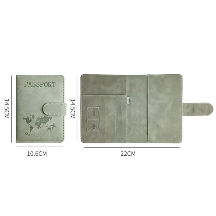 TBD06062486_B4.webp RFID Blocking Passport Holder PU Leather Travel Wallet with Magnetic Closure Multi-Card Slots & Cash Pocket - Image 5