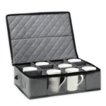 Coffee Mug Storage Box with Compartments and Lid