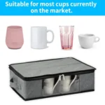 Coffee Mug Storage Box with Compartments and Lid - Image 5