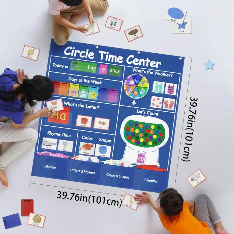TBD06062561_B2.webp Calendar Weather Cards/Alphabet Word Cards/Circular Time Learning Card Bag - Image 3